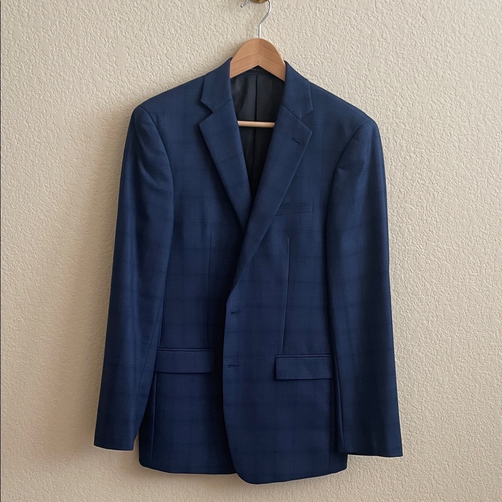 Calvin Klein Deep Blue Checkered Blazer